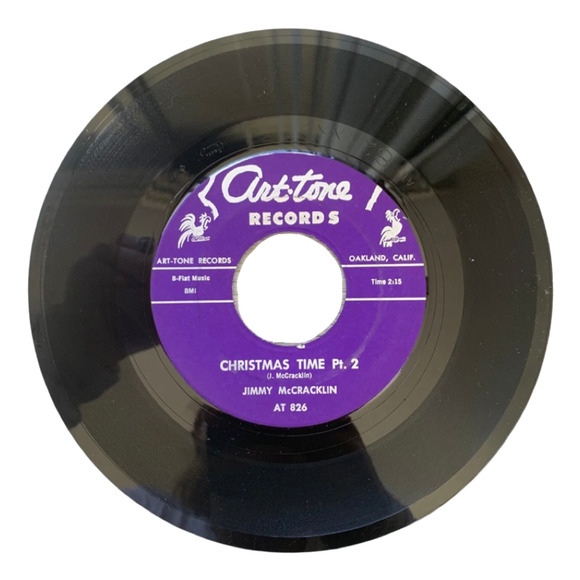 Vinyl Other - Jimmy McCracklin Christmas Time Part 1 & 2 R&B 7" 45 Vinyl Art-Tone Records 1961